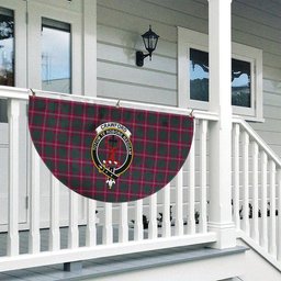 ScotsTee Shop Scottish Crawford Red Modern Crest Tartan Non-Pleated Fan Flag Bunting Banner