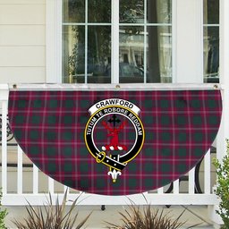 ScotsTee Shop Scottish Crawford Red Modern Crest Tartan Non-Pleated Fan Flag Bunting Banner