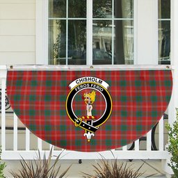 ScotsTee Shop Scottish Chisholm of Strathglass Ancient Crest Tartan Non-Pleated Fan Flag Bunting Banner