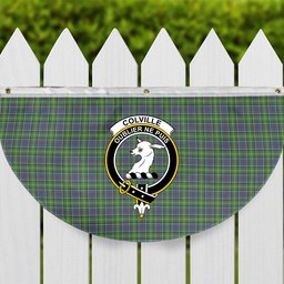 ScotsTee Shop Scottish Colville Crest Tartan Non-Pleated Fan Flag Bunting Banner