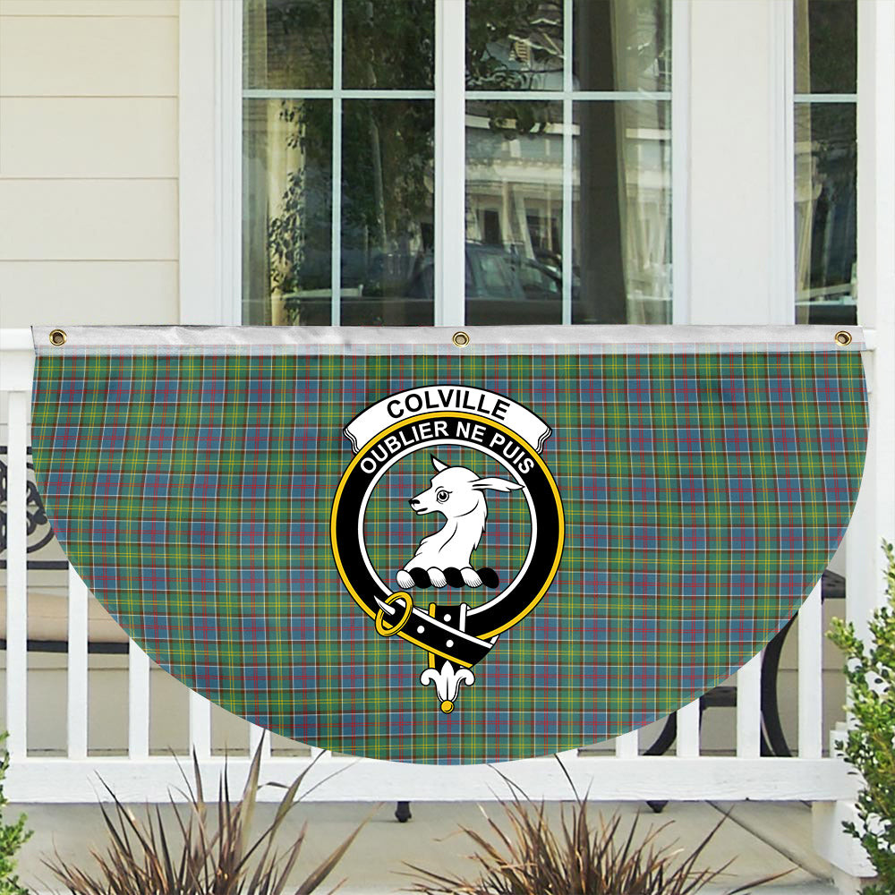 ScotsTee Shop Scottish Colville Crest Tartan Non-Pleated Fan Flag Bunting Banner