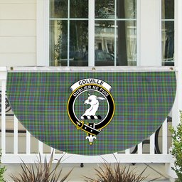 ScotsTee Shop Scottish Colville Crest Tartan Non-Pleated Fan Flag Bunting Banner