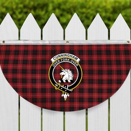 ScotsTee Shop Scottish Cunningham 3 Crest Tartan Non-Pleated Fan Flag Bunting Banner