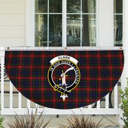 ScotsTee Shop Scottish Clark Red Crest Tartan Non-Pleated Fan Flag Bunting Banner