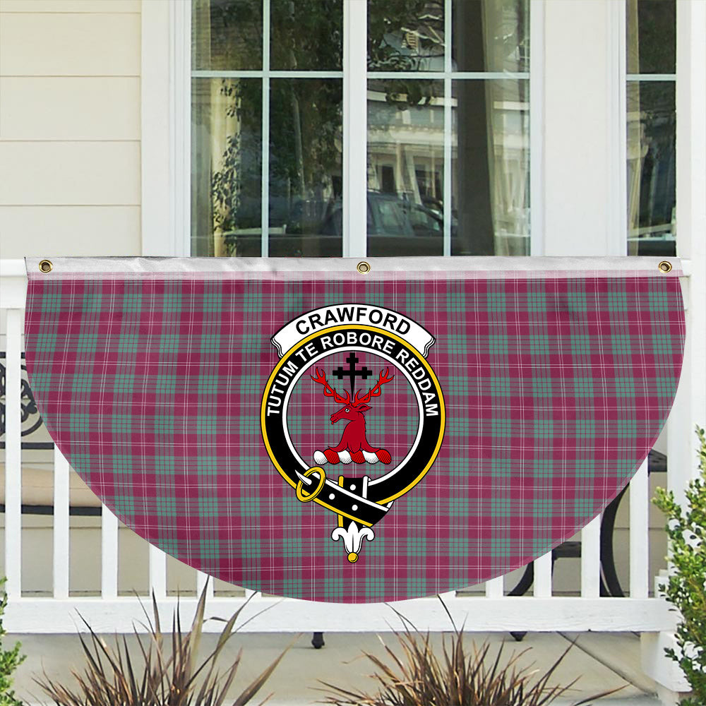 ScotsTee Shop Scottish Crawford Ancient Crest Tartan Non-Pleated Fan Flag Bunting Banner