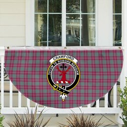 ScotsTee Shop Scottish Crawford Ancient Crest Tartan Non-Pleated Fan Flag Bunting Banner