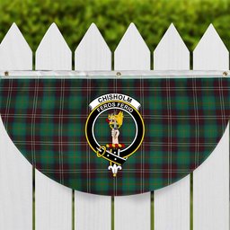 ScotsTee Shop Scottish Chisholm Hunting Ancient Crest Tartan Non-Pleated Fan Flag Bunting Banner
