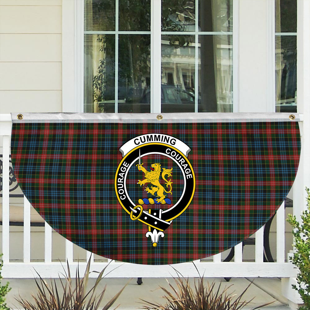 ScotsTee Shop Scottish Cumming 1831 Crest Tartan Non-Pleated Fan Flag Bunting Banner