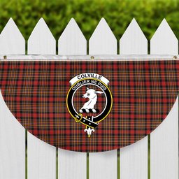 ScotsTee Shop Scottish Colville Ancient Crest Tartan Non-Pleated Fan Flag Bunting Banner