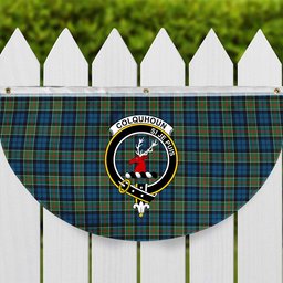 ScotsTee Shop Scottish Colquhoun Ancient Crest Tartan Non-Pleated Fan Flag Bunting Banner
