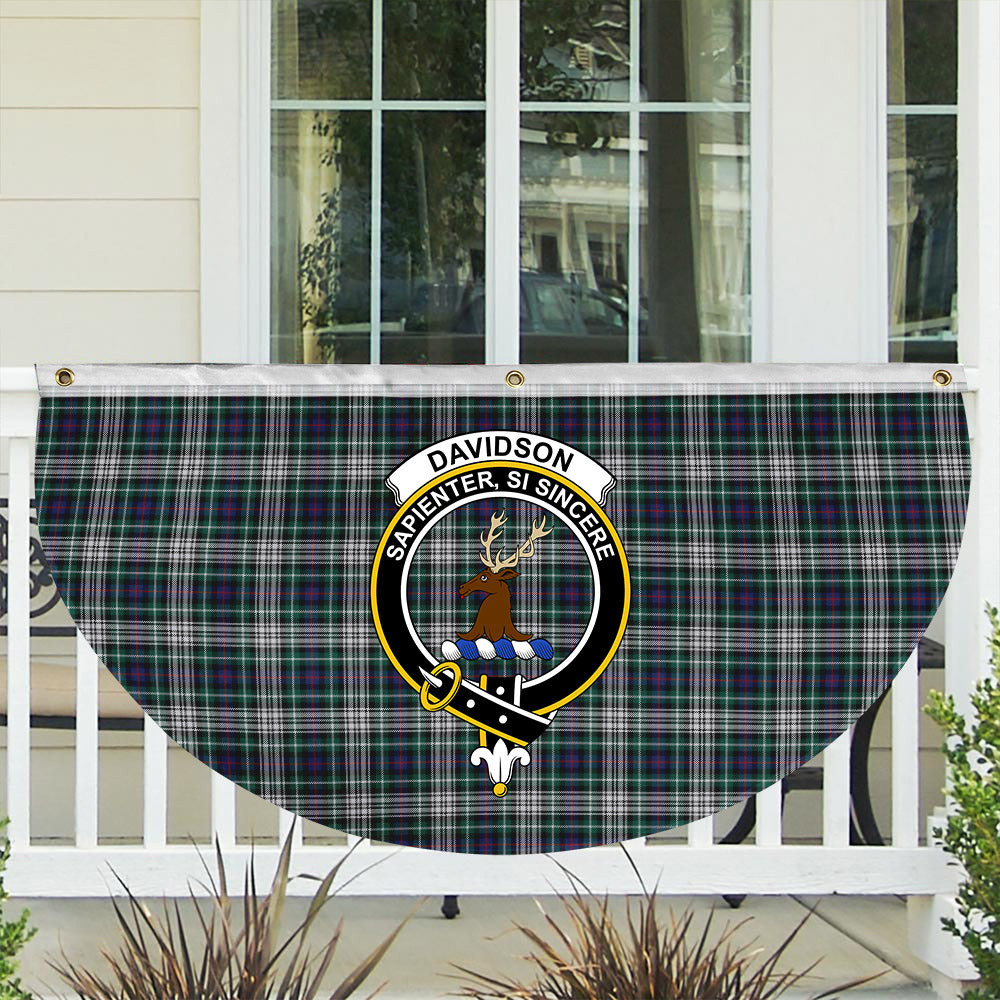 ScotsTee Shop Scottish Davidson of Tulloch Dress Modern Crest Tartan Non-Pleated Fan Flag Bunting Banner