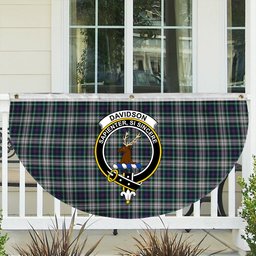 ScotsTee Shop Scottish Davidson of Tulloch Dress Modern Crest Tartan Non-Pleated Fan Flag Bunting Banner
