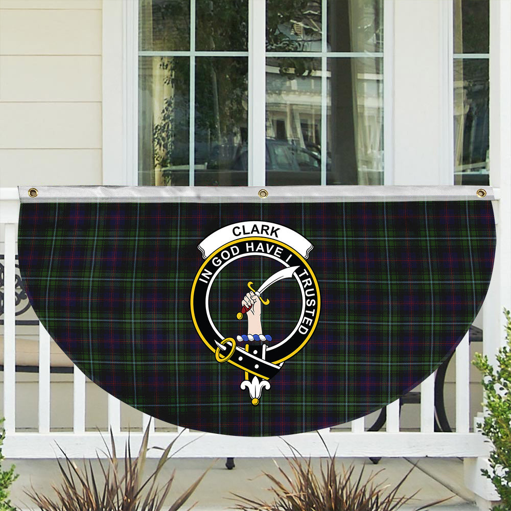 ScotsTee Shop Scottish Clark of Ulva Crest Tartan Non-Pleated Fan Flag Bunting Banner