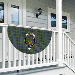 ScotsTee Shop Scottish Cameron of Lochiel Hunting Crest Tartan Non-Pleated Fan Flag Bunting Banner