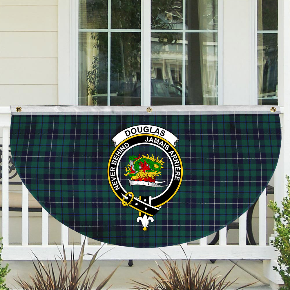 ScotsTee Shop Scottish Douglas Green Modern Crest Tartan Non-Pleated Fan Flag Bunting Banner