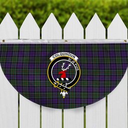 ScotsTee Shop Scottish Colquhoun 3 Crest Tartan Non-Pleated Fan Flag Bunting Banner