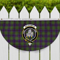 ScotsTee Shop Scottish Dalrymple Crest Tartan Non-Pleated Fan Flag Bunting Banner