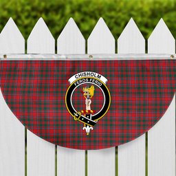 ScotsTee Shop Scottish Chisholm Artifact Modern Crest Tartan Non-Pleated Fan Flag Bunting Banner