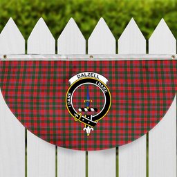 ScotsTee Shop Scottish Dalzell SC Crest Tartan Non-Pleated Fan Flag Bunting Banner