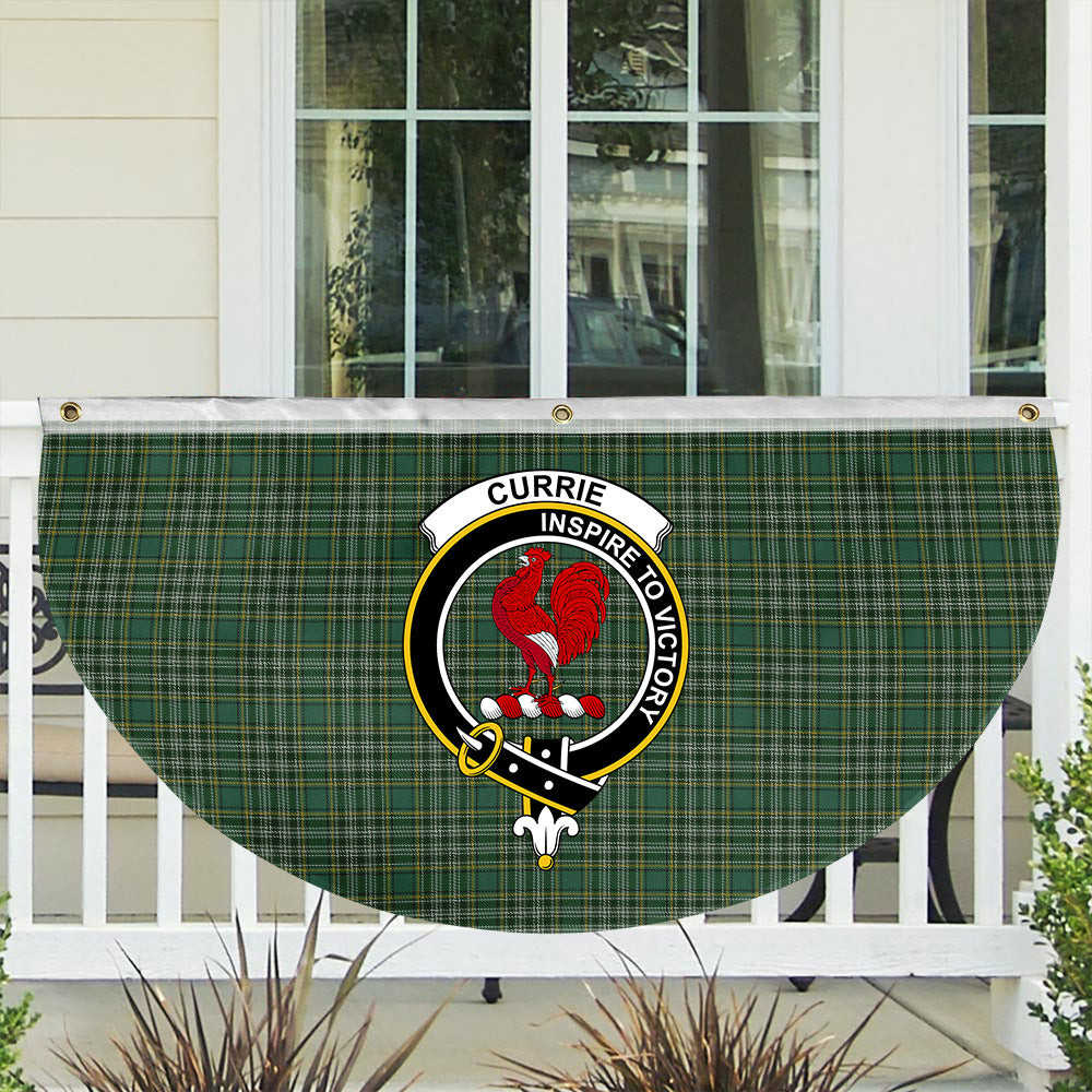 ScotsTee Shop Scottish Currie of Balilone Crest Tartan Non-Pleated Fan Flag Bunting Banner