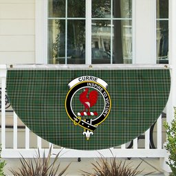 ScotsTee Shop Scottish Currie of Balilone Crest Tartan Non-Pleated Fan Flag Bunting Banner