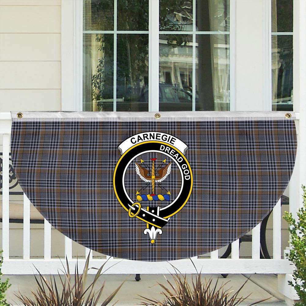 ScotsTee Shop Scottish Carnegie Check Ancient Crest Tartan Non-Pleated Fan Flag Bunting Banner