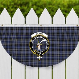 ScotsTee Shop Scottish Clark Crest Tartan Non-Pleated Fan Flag Bunting Banner