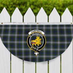 ScotsTee Shop Scottish Campbell of Lochnell Dress Crest Tartan Non-Pleated Fan Flag Bunting Banner