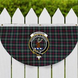 ScotsTee Shop Scottish Davidson Double Modern Crest Tartan Non-Pleated Fan Flag Bunting Banner