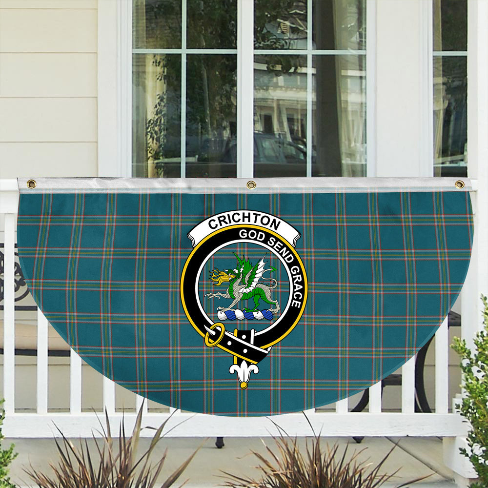 ScotsTee Shop Scottish Crichton Ancient Crest Tartan Non-Pleated Fan Flag Bunting Banner