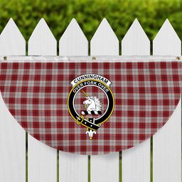 ScotsTee Shop Scottish Cunningham Dress Crest Tartan Non-Pleated Fan Flag Bunting Banner