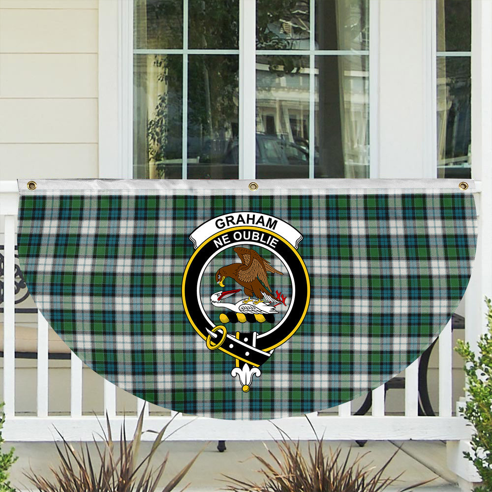 ScotsTee Shop Scottish Graham Dress Ancient Crest Tartan Non-Pleated Fan Flag Bunting Banner