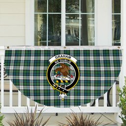 ScotsTee Shop Scottish Graham Dress Ancient Crest Tartan Non-Pleated Fan Flag Bunting Banner