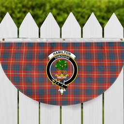 ScotsTee Shop Scottish Hamilton Ancient Crest Tartan Non-Pleated Fan Flag Bunting Banner