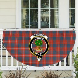ScotsTee Shop Scottish Hamilton Ancient Crest Tartan Non-Pleated Fan Flag Bunting Banner