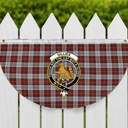 ScotsTee Shop Scottish Gillies Red Dress Crest Tartan Non-Pleated Fan Flag Bunting Banner