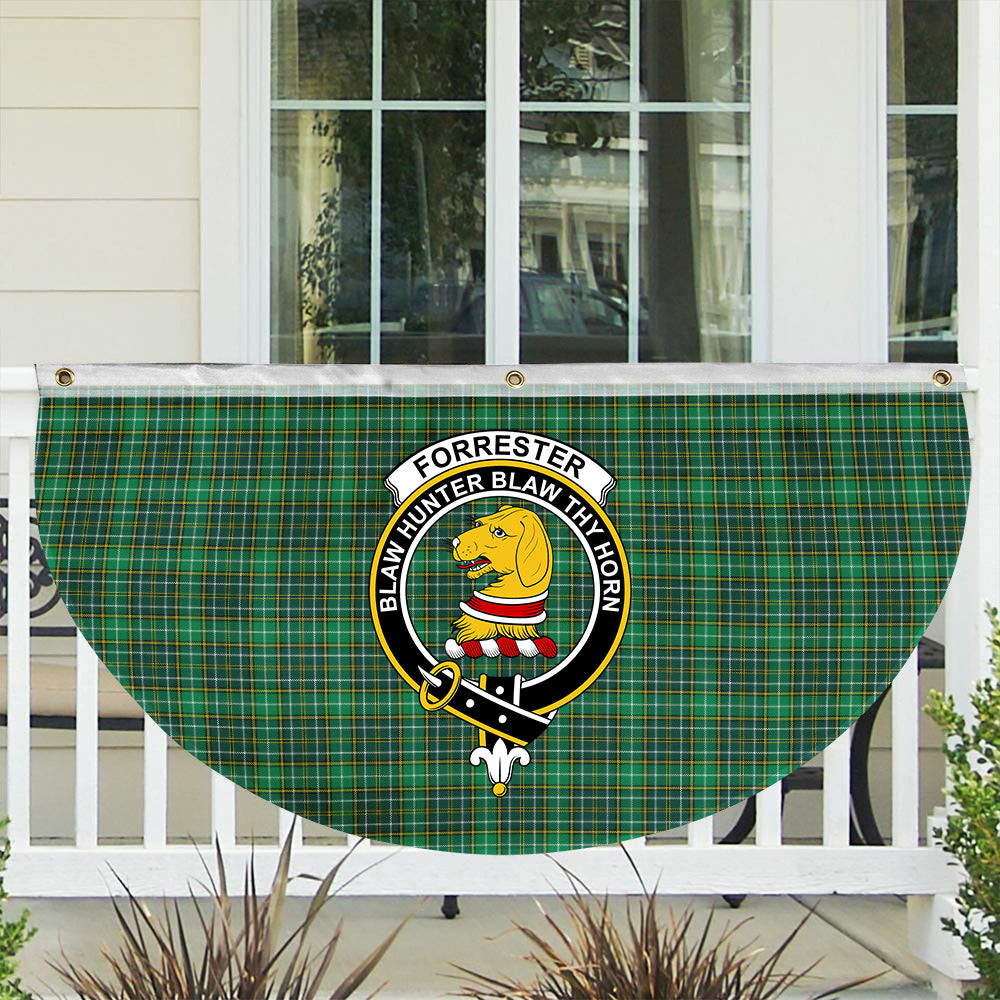 ScotsTee Shop Scottish Forrester Hunting Modern Crest Tartan Non-Pleated Fan Flag Bunting Banner