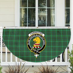 ScotsTee Shop Scottish Forrester Hunting Modern Crest Tartan Non-Pleated Fan Flag Bunting Banner