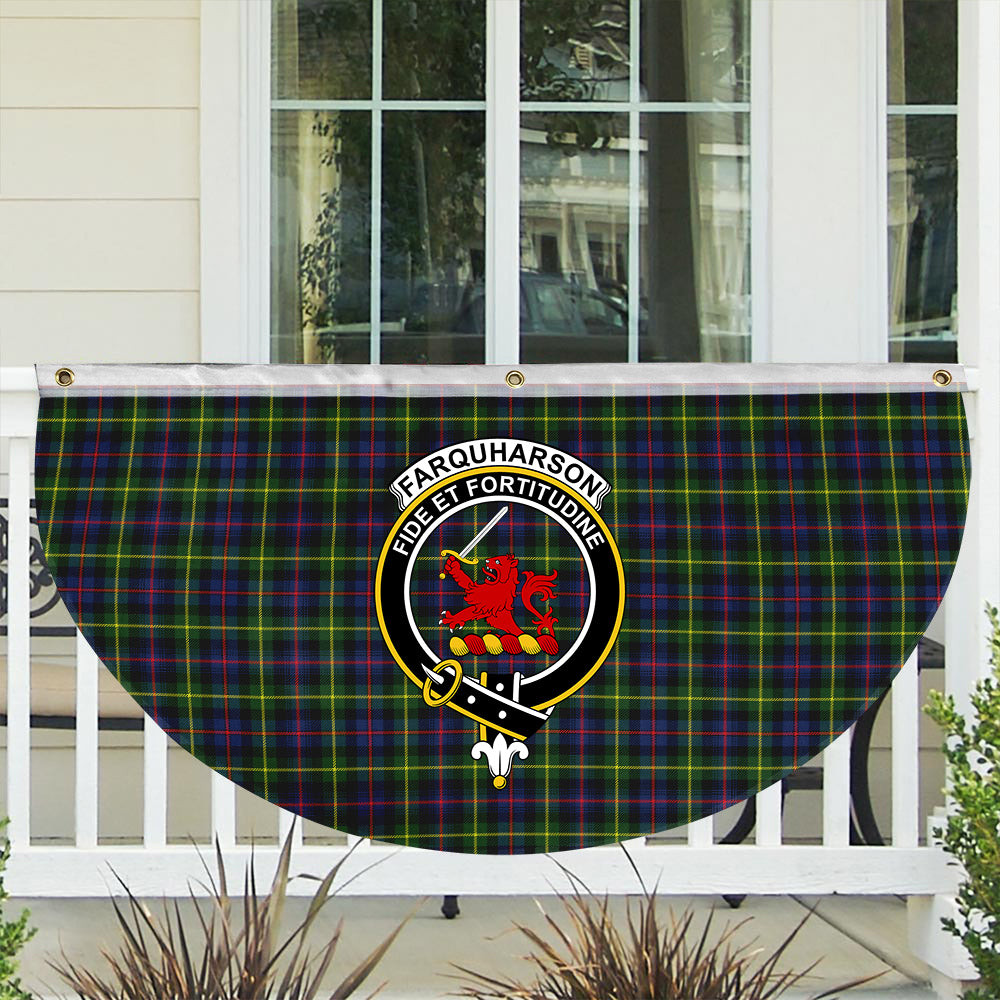 ScotsTee Shop Scottish Farquharson Modern Crest Tartan Non-Pleated Fan Flag Bunting Banner