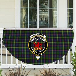 ScotsTee Shop Scottish Farquharson Modern Crest Tartan Non-Pleated Fan Flag Bunting Banner