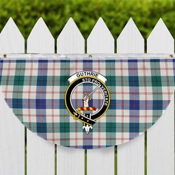 ScotsTee Shop Scottish Guthrie Dress Modern Crest Tartan Non-Pleated Fan Flag Bunting Banner