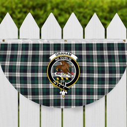 ScotsTee Shop Scottish Graham Dress Modern Crest Tartan Non-Pleated Fan Flag Bunting Banner