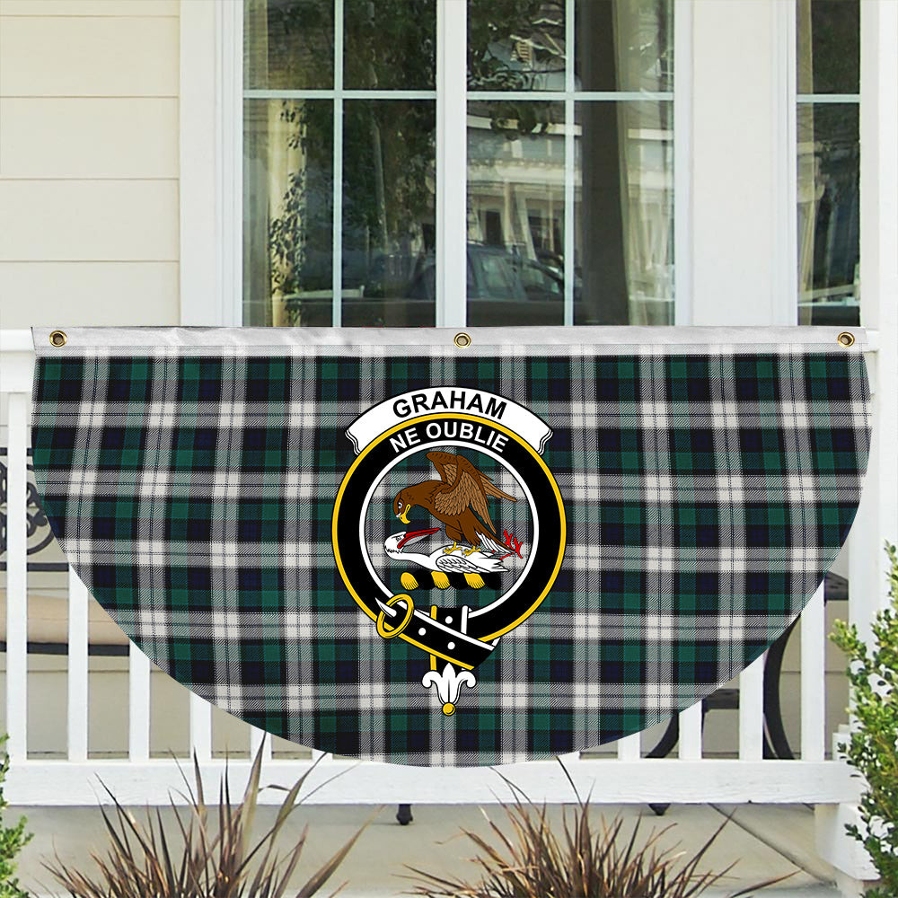 ScotsTee Shop Scottish Graham Dress Modern Crest Tartan Non-Pleated Fan Flag Bunting Banner