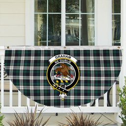 ScotsTee Shop Scottish Graham Dress Modern Crest Tartan Non-Pleated Fan Flag Bunting Banner