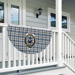 ScotsTee Shop Scottish Hannay Ancient Crest Tartan Non-Pleated Fan Flag Bunting Banner