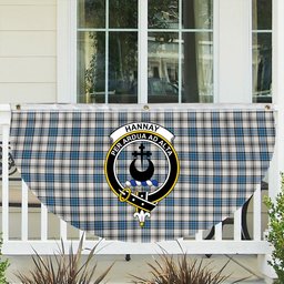 ScotsTee Shop Scottish Hannay Ancient Crest Tartan Non-Pleated Fan Flag Bunting Banner
