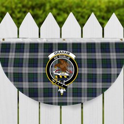 ScotsTee Shop Scottish Graham Dress Crest Tartan Non-Pleated Fan Flag Bunting Banner