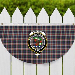 ScotsTee Shop Scottish Fraser Red Dress Crest Tartan Non-Pleated Fan Flag Bunting Banner