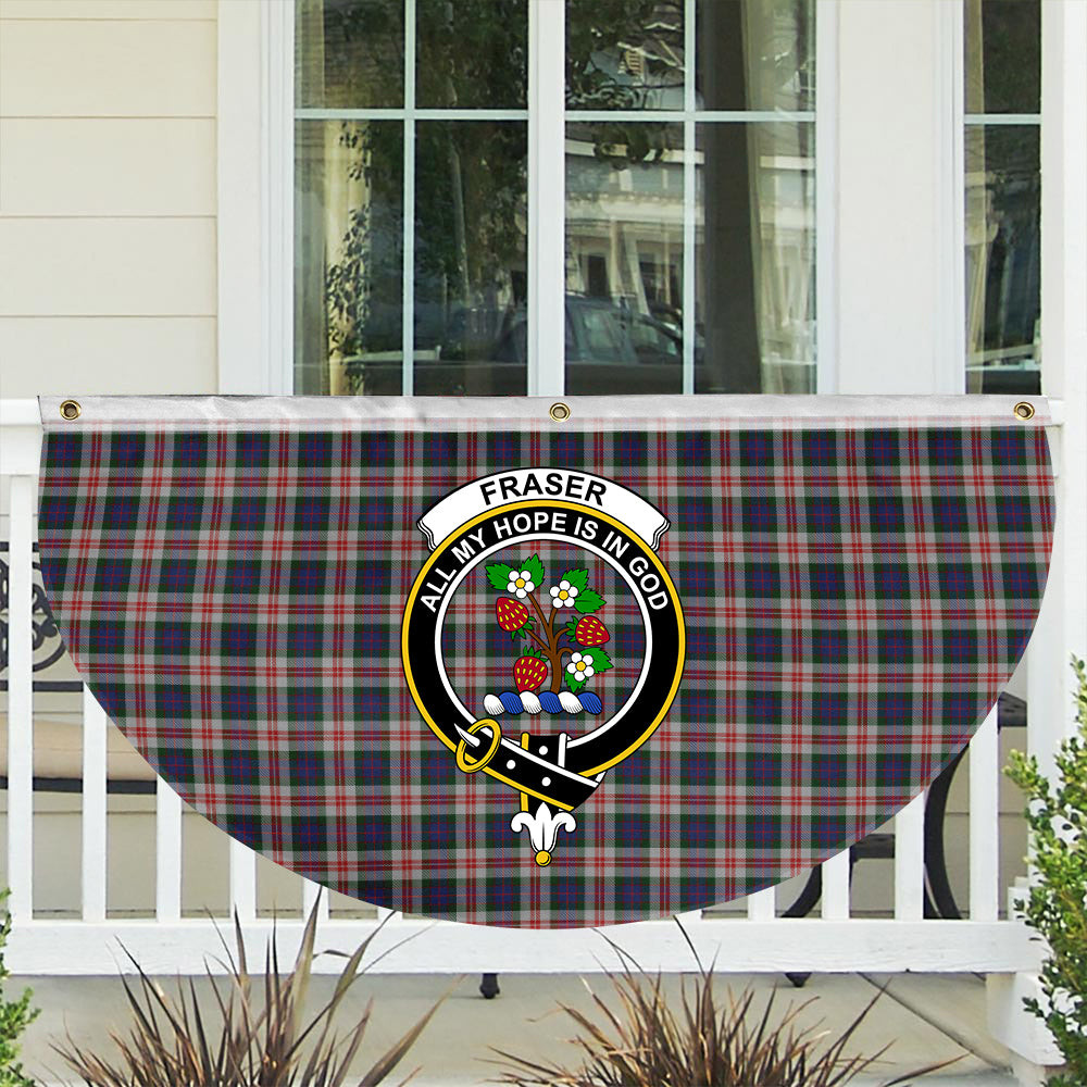 ScotsTee Shop Scottish Fraser Red Dress Crest Tartan Non-Pleated Fan Flag Bunting Banner