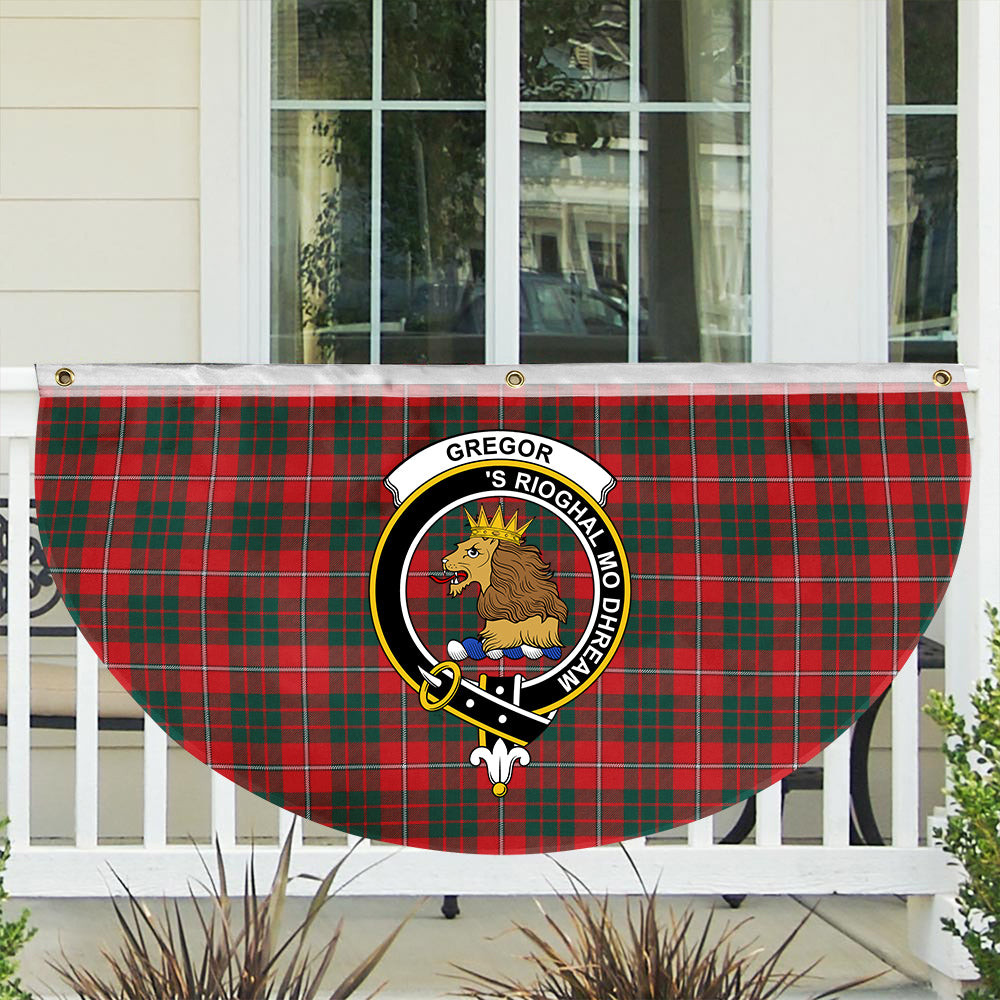 ScotsTee Shop Scottish Gregor of Balquhidder Modern Crest Tartan Non-Pleated Fan Flag Bunting Banner